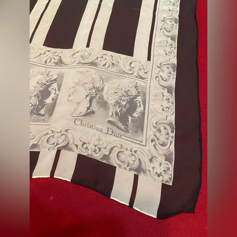 Rare Christian Dior silk chiffon scarf wrap Greek Roman